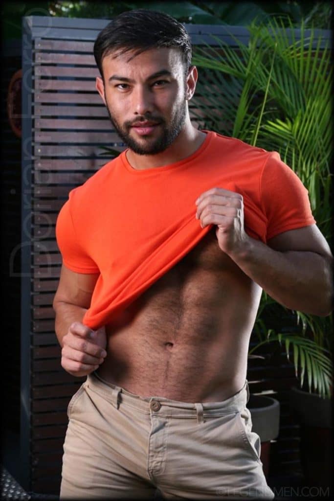 Sexy big muscle man Dorian Ferro drops shorts wanking massive uncut cock Legend Men 004 gay porn pics 683x1024 1 - Dorian Ferro